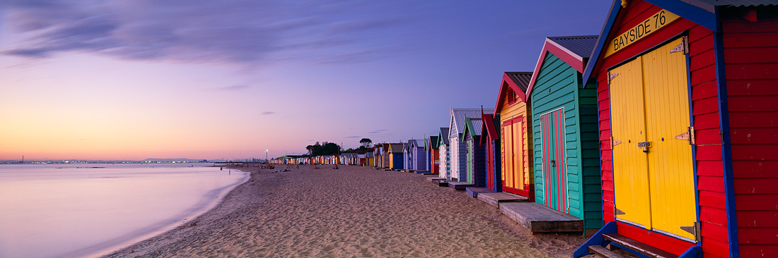 Landscape canvas of Brighton Beach Boxes | Melbourne, Vic ...
